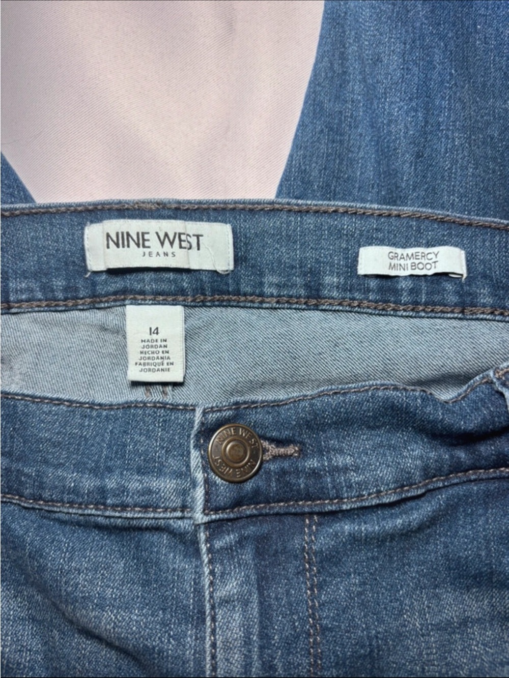 Nine West Gramercy Mini Boot Jeans - Medium Blue Denim